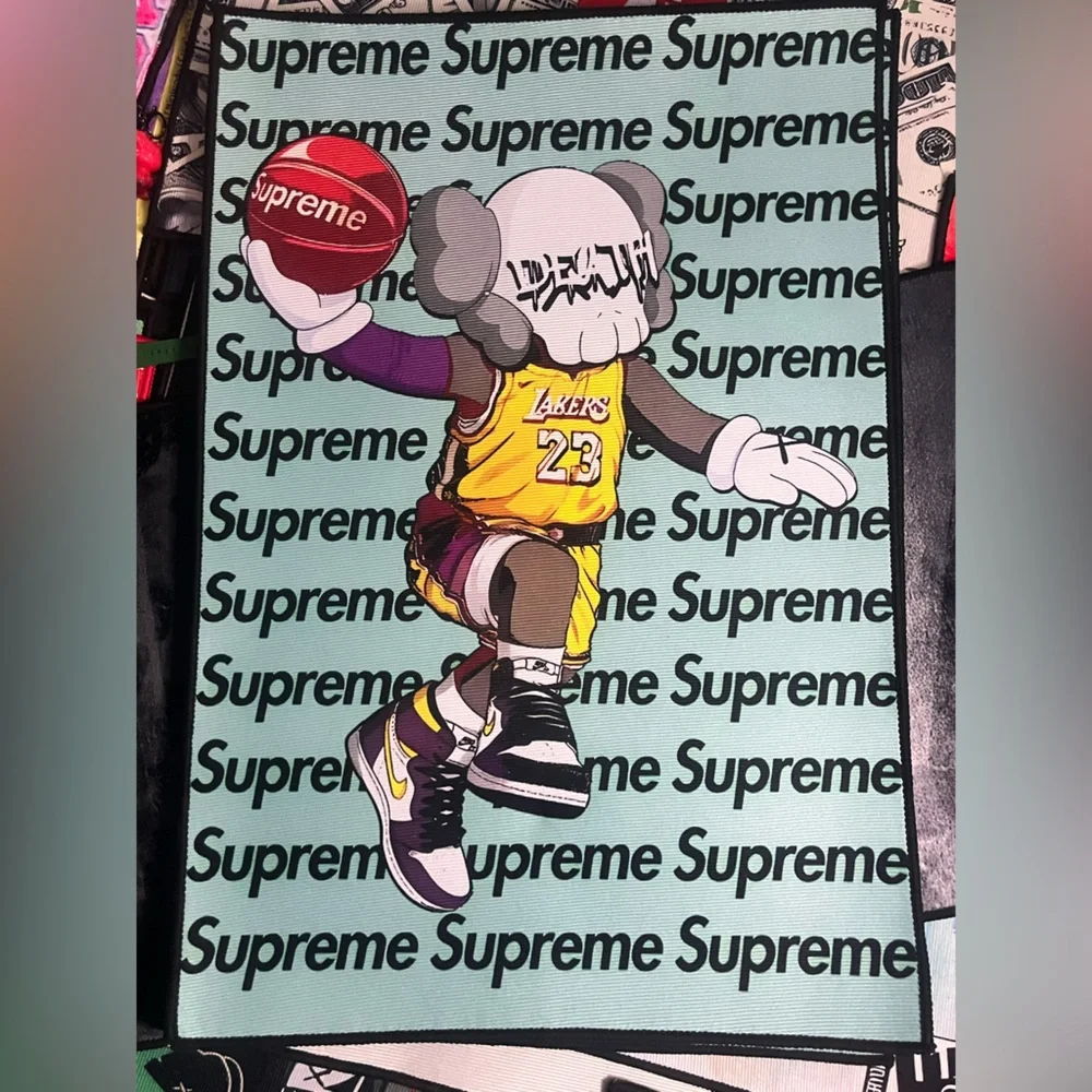 Supreme KAWS Basketball Character Rug - Yellow and Red